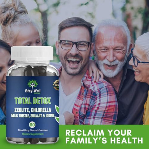 Stay-Well Naturals - Total Detox: Desintoxicação Pesada de Metais Pesados para Adultos – Zeólita, Clorela, Cardo Mariano, Shilajit | Marca Total Detox