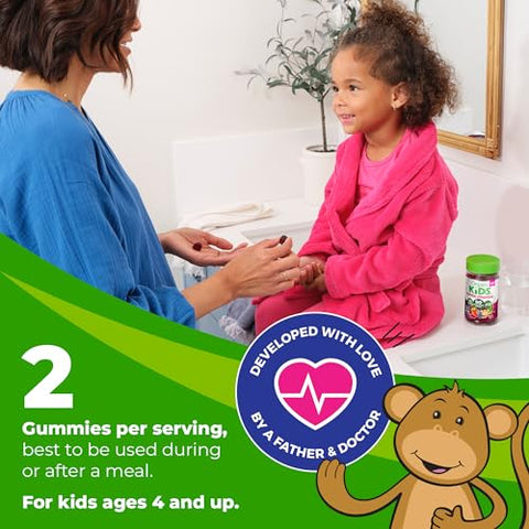 Kids Gummies Vegan 50 Superfoods 15 Vitaminas Minerais Suporte Imunológico 3g Fibra Mixed Berry 4 Anos 1 Mês (60 Gummies) - Orgain