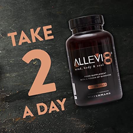 Watermans - Allevi8 – Medicina Ayurvédica, Olíbano, Cúrcuma, Gengibre, Pimenta Preta, Vitamina D3. 2 Meses de Fornecimento em um Pote. Poderosas Ervas Usadas nos Tempos Bíblicos
