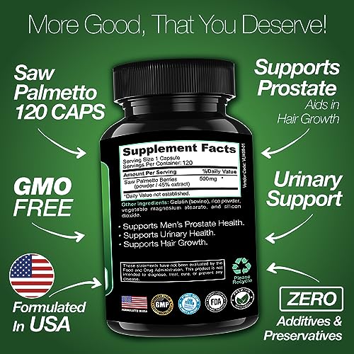 Saint Mingiano - Saúde da Próstata Masculina – 120 Cápsulas de Suplementos Avançados para Homens com Saw Palmetto, Apoiando a Função Urinária e a Saúde Capilar – Fornecimento de 3 Meses de Ervas Naturais