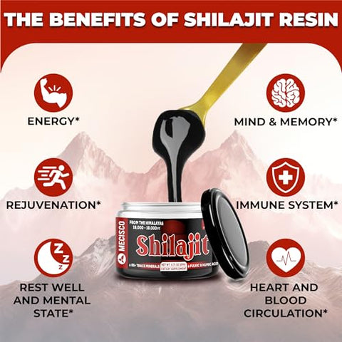 Mecisco - Shilajit Puro Himalaia Orgânico 2 Pacotes 20g – Suplemento Natural com Ácido Fulvico e Humico