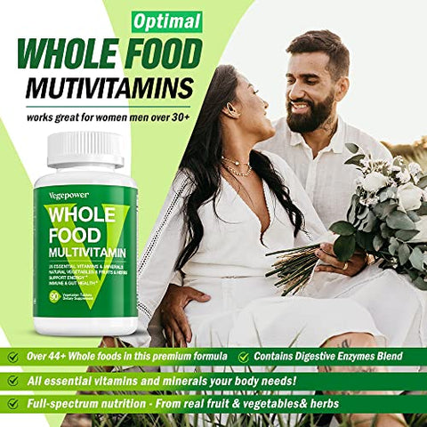 VEGEPOWER - Multivitamínico Whole Food para Homens e Mulheres – com 65 Vitaminas, Minerais e Pó Orgânico Natural – Marca em Destaque