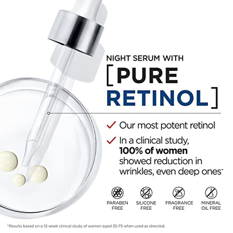 L'Oreal Paris - L’Oreal Paris Revitalift Serum Noturno 0.3%% de Retinol Puro, Reduz Rugas Profundas, Sem Fragrância 30ml Amostra Hidratante