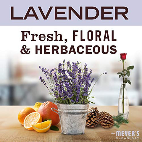 MRS. MEYER'S CLEAN DAY - Recarga de Sabonete Líquido MRS. MEYER’S CLEAN DAY, Fórmula Biodegradável com Óleos Essenciais, Lavanda, 33 ml – Pacote com 6 unidades