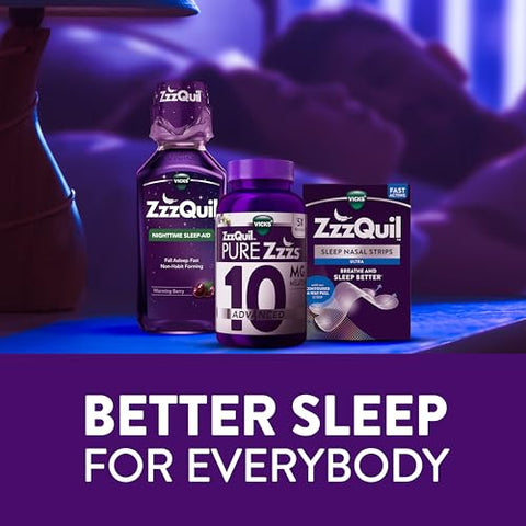 PURE Zzzs: Gomas Avançadas de Melatonina 10mg, Auxílio para Dormir, Sabor de Frutas Vermelhas, com Camomila - ZzzQuil