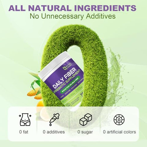 NATURE TARGET - Suplemento Diário de Fibras – Pó de Fibra Solúvel Prebiótica para Saúde Intestinal, Alimento Integral Rico em Fibras para Saúde Digestiva