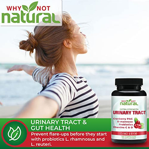 Pílulas UTI 5 em 1 com D-Manose, Extrato de PAC de Cranberry, Probióticos e Vitamina C | 100% Natural e Eficaz - Why Not Natural