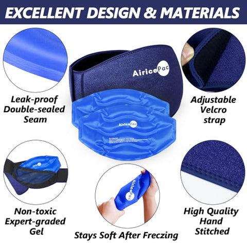 AiricePac - Gel Reutilizável para Alívio da Dor nas Costas, 2 Unidades – Terapia de Compressa Fria para Lesões Lombar, Nervo Ciático, Disco Herniado ou Degenerativo, Cóccix