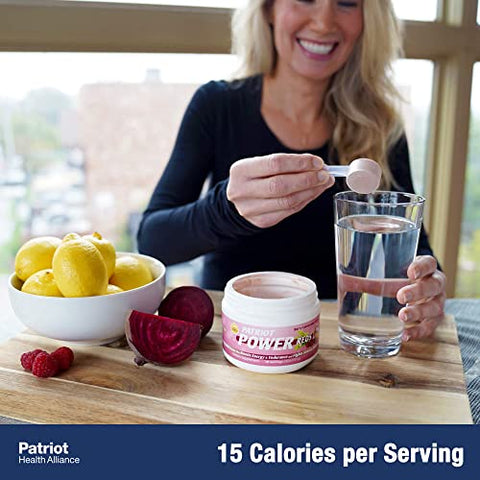 PATRIOT HEALTH ALLIANCE - Patriot Power Reds: Pó Energizante de Probióticos Antioxidantes, Super Reds em Pó, Ideal para Shakes ou Adicionar Água, Mais de 50 Superfoods, Aumenta a Energia