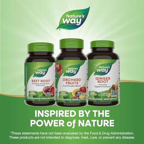 Nature's Way - Nature’s Way Orchard Fruits: Pó de Frutas, Mistura com 12 Frutas Diferentes, 900mg por Porção de 2 Cápsulas, 60 Cápsulas (Embalagem Pode Variar)