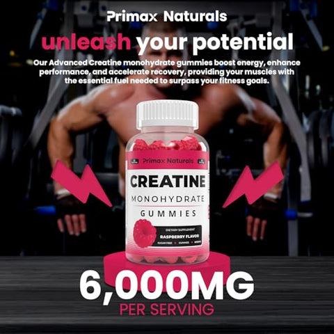 Primax Naturals - Gomas de Monohidrato de Creatina Sem Açúcar para Homens – Marca: No Sugar – 100g