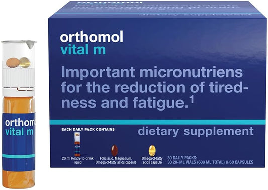 Vital M Vial – Suplemento Vitamínico Masculino 30 Dias com A, B, C, D, E, K, Iodo | Marca Orthomol - Orthomol