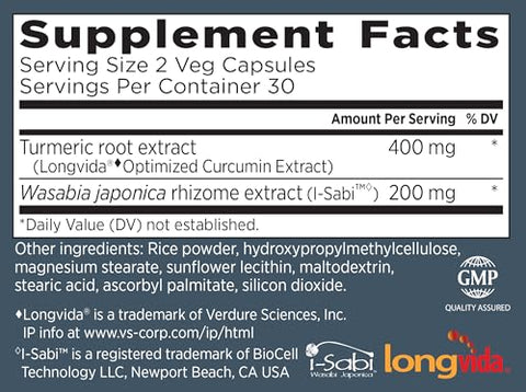 Primal Labs - BioMeric Advanced – Cápsulas com Extratos de Cúrcuma Curcumina e Wasabi – 60 unidades