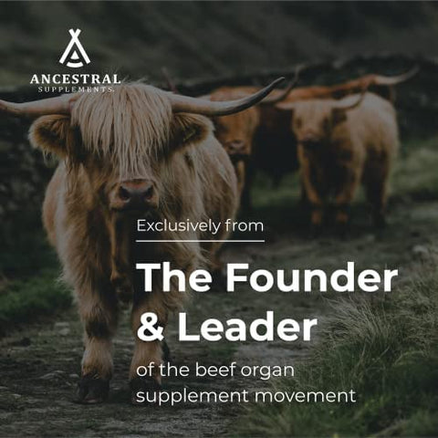 Mofo: Suporte para Testosterona e Energia, Saúde e Bem-Estar Masculino, Suplemento de Órgãos de Gado Alimentado com Grama, Livre de Transgênicos, com Fígado – 100g - Ancestral Supplements