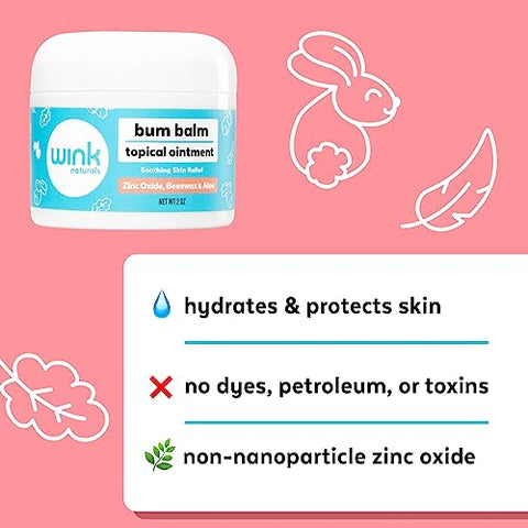 Wink Naturals - Creme para Assaduras Wink Well Baby – Pomada para Bebês com Pele Irritada e Picadas de Insetos – Ointment Natural Hidratante para Assaduras de Bebê, Sem Toxinas, Corantes ou Fragrâncias