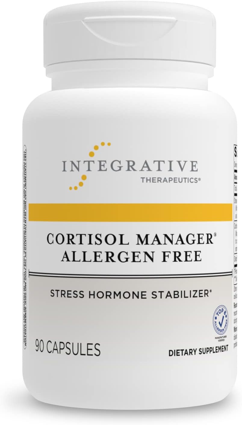 Cortisol Manager – Livre de Alérgenos – Suplemento com Ashwagandha e L-Theanine – Suporta o Relaxamento – 60 cápsulas - Integrative Therapeutics