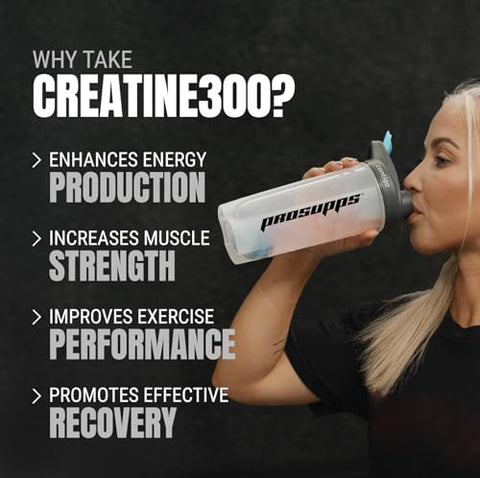 Creatine 300 – Monohidrato de Creatina Micronizada de Grau Farmacêutico 100%%, 5.000mg, 60 Porções - PROSUPPS