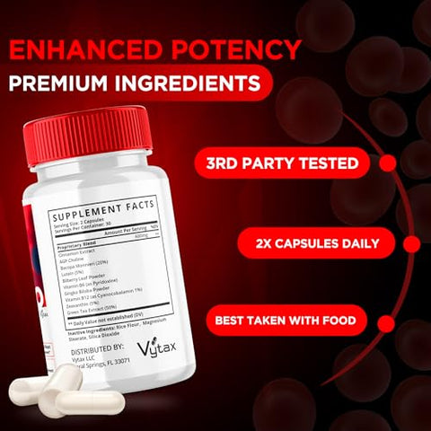 Vytax - Glucobio Blood Support – Cápsulas Glucobion 4 Fórmula Oficial – Ingredientes Naturais – Glucose-Bio Máxima Potência