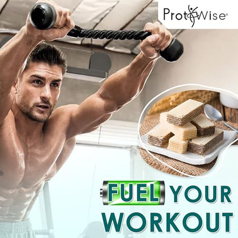 Barra Crocante de Wafer com Proteína | 5 Unidades | Perda de Peso, Dieta KETO Amigável, Lanche Controlador de Fome | 200 Calorias, 15g Proteína, Baixo Carboidrato, Baixo Açúcar (Chocolate) - ProtiWise