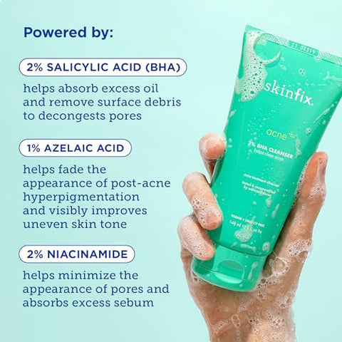 Acne BHA Cleanser: Limpeza Profunda dos Poros em Vários Níveis  Skinfix - Skinfix