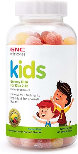 milestones Kids Gummy DHA para Crianças de 2 a 12 anos – 120 Gomas (60 Porções) - GNC