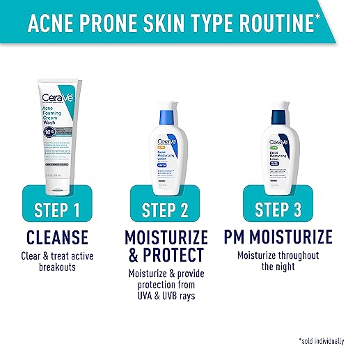 Creme de Limpeza Espumante para Acne | Suave para Rosto e Corpo com Ácido Salicílico 10%%, Ácido Hialurônico e Niacinamida | Tratamento para Acne que Elimina Espinhas, Cravos - CeraVe
