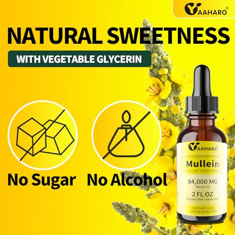 YAAHARO - Gotas de Verbascum para os Pulmões – Apoio à Limpeza Pulmonar | Marca: Verbascum