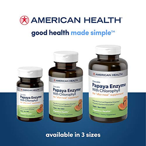 Papaya Enzyme with Chlorophyll – 600 Comprimidos Mastigáveis (200 Porções Totais) - American Health