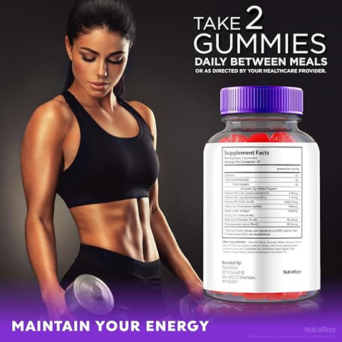 NutraRize - (3 Pack) Gomas BurnWell Keto ACV, Fórmula Avançada de Gomas Burn Well Keto ACV, 1000 MG Vinagre de Maçã, Keto com Vitaminas B e Goma de ACV, Avaliações Oficiais (180 Gomas)