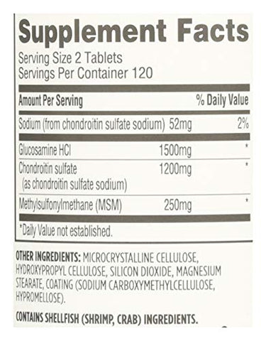 Glucosamina Condroitina X Força MSM, 240 Comprimidos - 365 by Whole Foods Market
