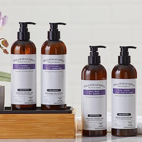 Loção Corporal de Óleo de Argan do Hotel Pharmacopia – Hidratante Vegano para Pele Seca, Loção de Aromaterapia com Essência de Melão e Chá Verde – Cuidados com a Pele Natural, Orgânico e Livre de Crueldade
