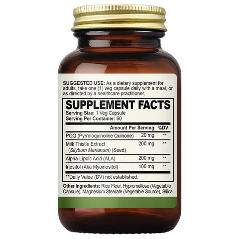 oppuland - PQQ Herbs Liver Supports – Suplemento de Fígado com PQQ e Extrato de Cardo Mariano – 60 Cápsulas Vegetais