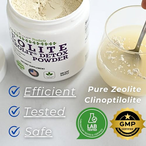 TODICAMP - Sorbolit Zeolite Detox Powder – Pó de Zeólita Clinoptilolita Sorbolit 1-2 µm – Suplemento em Pó para Desintoxicação do Fígado – Fornecimento de 200 Dias