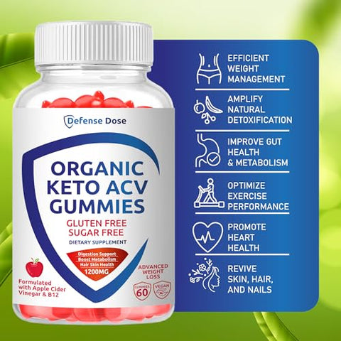Defense Dose - Gummy Orgânico Keto ACV Avançado para Perda de Peso – Sem Glúten  | 100g