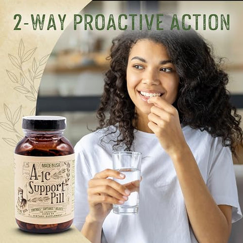Medicine Man Plant Co - A-1C Support 120 Cápsulas – Natural e Orgânico com Melão Amargo, Manjericão Sagrado e Extrato de Aloe Vera – Não-OGM e Fórmula Herbal