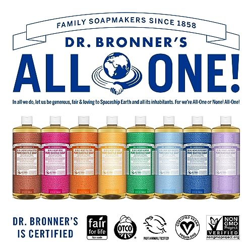 Dr. Bronner's - Dr. Bronner’s – Sabonete Líquido Puro-Castela (Citrus, 946 ml, 2-Pack) – Feito com Óleos Orgânicos, 18 Usos: Rosto, Corpo, Cabelo, Lavanderia, Animais de Estimação e Louças, Concentrado, Vegano, Não-OGM