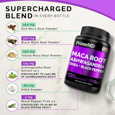PrimeMD - 6 em 1 Raiz de Maca Orgânica – 100g | Energia, Vitalidade e Equilíbrio