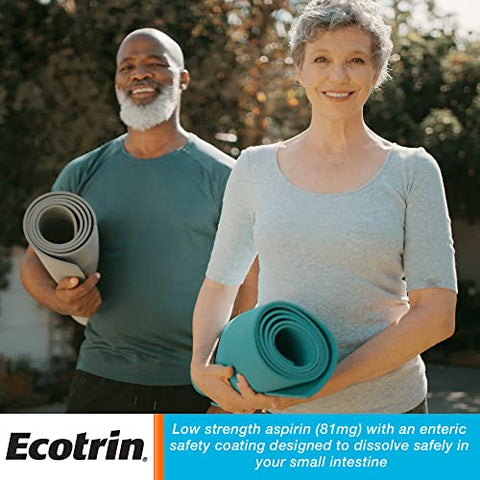 Low Strength Aspirina 81mg, 365 Comprimidos Revestidos para Segurança - Ecotrin