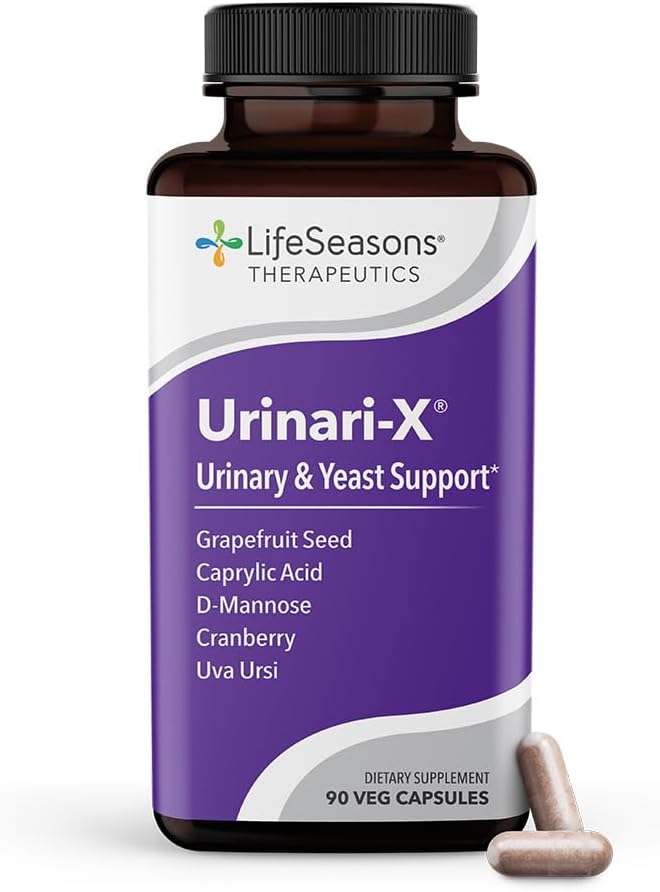 LifeSeasons - Urinari-X: Suplemento Vitamínico para Saúde da Bexiga – Suporte ao Trato Urinário – Alívio Rápido de ITU – Função da Bexiga Saudável – 60 cápsulas