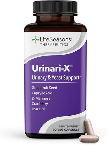 LifeSeasons - Urinari-X: Suplemento Vitamínico para Saúde da Bexiga – Suporte ao Trato Urinário – Alívio Rápido de ITU – Função da Bexiga Saudável – 60 cápsulas