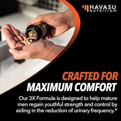 HAVASU NUTRITION - Suplemento de Saw Palmetto | Fórmula Potente 3X com Extrato de Urtiga e Semente de Abóbora | Bloqueador de DHT para Saúde Urinária