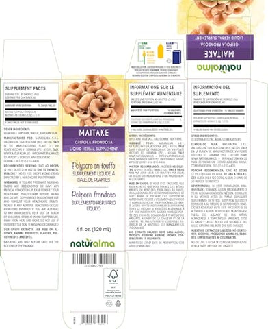Maitake – Tintura sem álcool de Fungo ou Cogumelo (Grifola frondosa ou Polyporus frondosus) – 120 ml Extrato Líquido em Gotas – Vegano - Naturalma