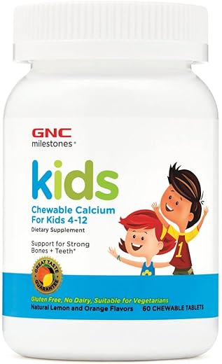 Milestones Kids Chewable Calcium – 60 Tabletes, Fortalece Ossos e Dentes Saudáveis - GNC