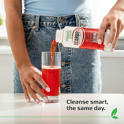 QCarbo16 Detox Cleanse – Desintoxicação Premium no Mesmo Dia, Sabor Uva, 473 ml - Herbal Clean