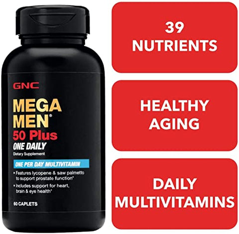 Mega Men 50 Plus One Daily – Suplemento para Homens Acima de 50 anos, 60 cápsulas - GNC