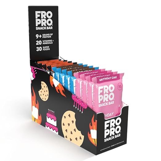 FRO PRO - FROPRO Barras de Proteína Vegetal – Barras de Proteína à Base de Plantas, 100% Natural, Sem Glúten, Sem Laticínios