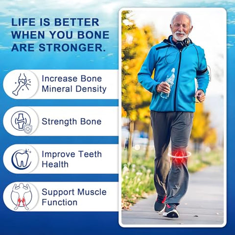 Nextdia - Suplemento de Cálcio à Base de Plantas 1200mg 600mg com D3, Cálcio de Algas Oceânicas com Vitamina D3, K2, Magnésio para Fortalecimento Ósseo, Saúde Dental