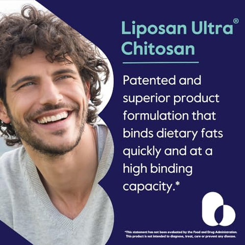 Liposan Ultra Chitosan 500mg (480 Cápsulas) (240 x 2) – Ação Mais Rápida e Patenteada do que o Chitosan Regular – Sem Estearatos – Sem Preenchedores - BESTVITE