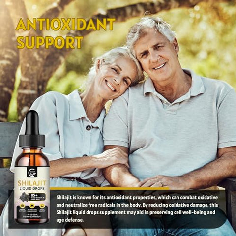 GORNVB - (2-Pack) Shilajit Puro do Himalaia Líquido Orgânico de Alta Potência, Gotas de Resina de Shilajit para Homens