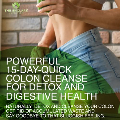 THE ENCLARE NUTRITION - Enclare Nutrition: Desintoxicação Rápida do Cólon; Movimento Intestinal Saudável, Laxantes para Alívio da Prisão de Ventre, Inchaço, Probióticos, Fibras, Suporte à Regularidade, Energia, Intestino